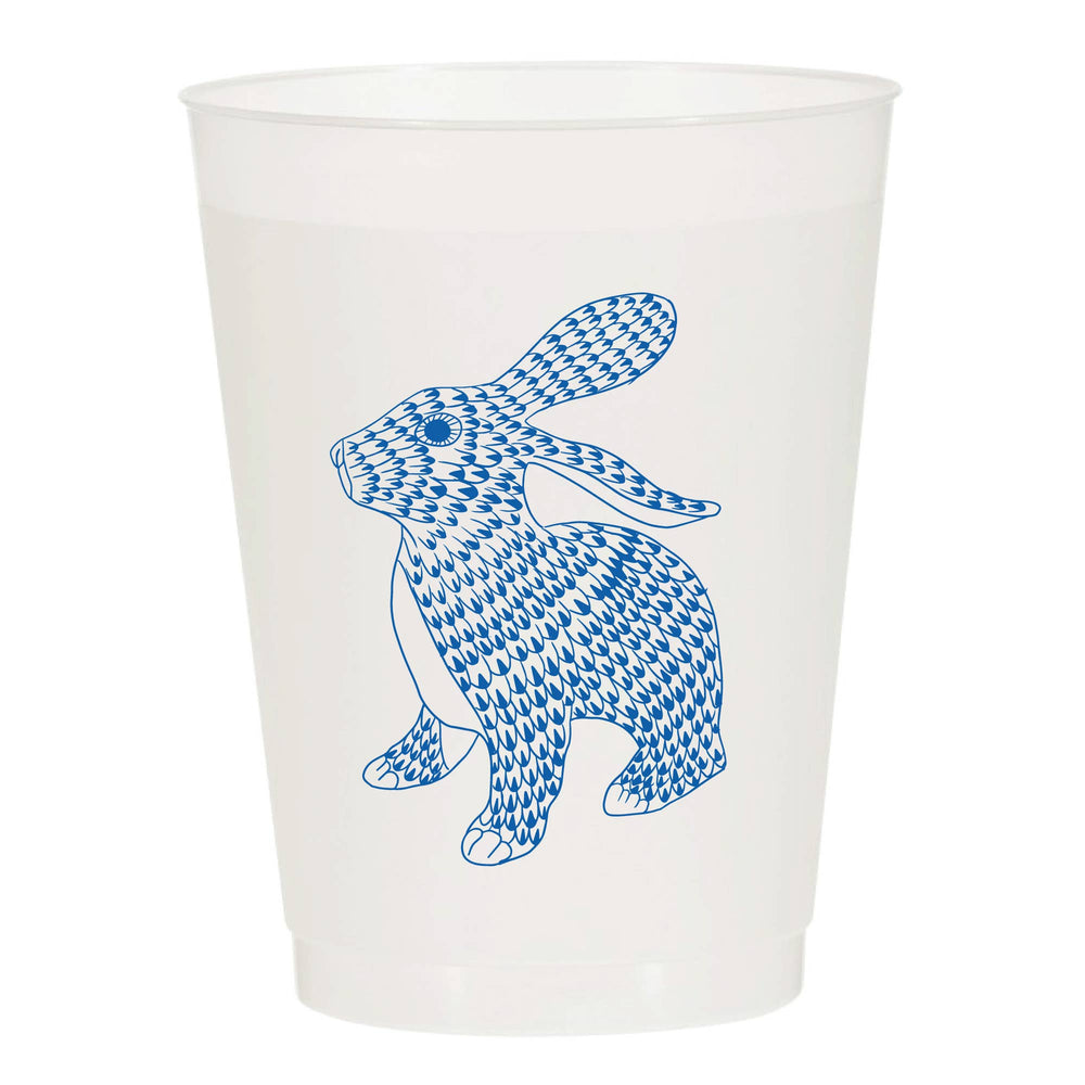 Herend Bunny Reusable Cups - Set of 10 Cups (Blue)