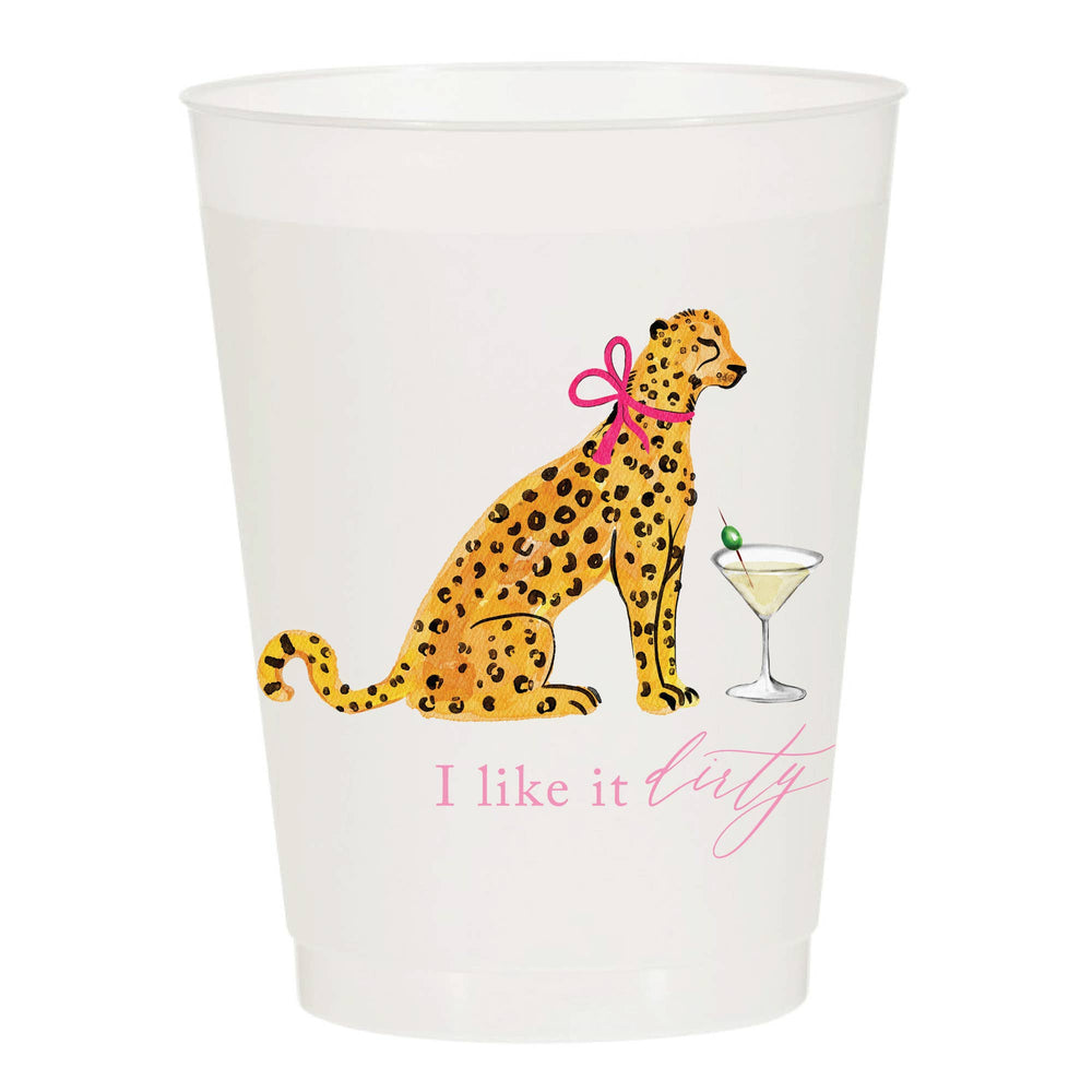 I Like It Dirty Cheetah Watercolor Reusable Cups